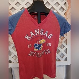 Russell sportswear Kansas Jayhawk 1965   v-neck T-shirt